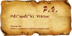 Püspöki Viktor névjegykártya